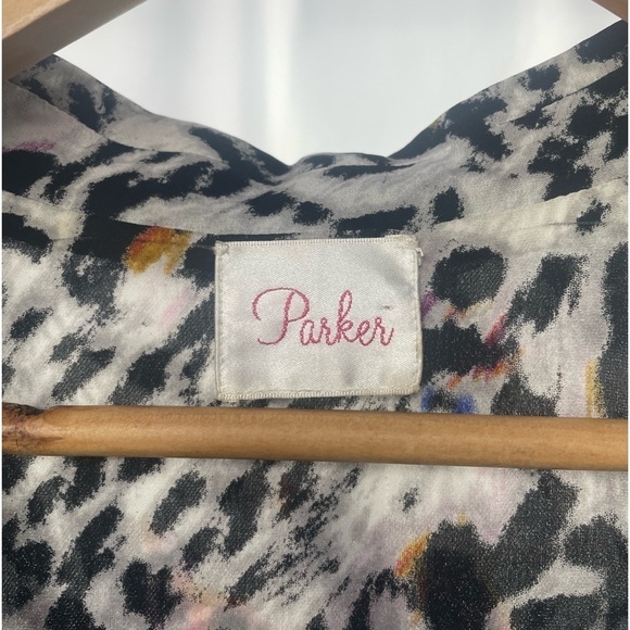 Parker 100% Silk Sleeveless Animal Print Collared‎ Blouse in Multi Size XS - Picture 5 of 5